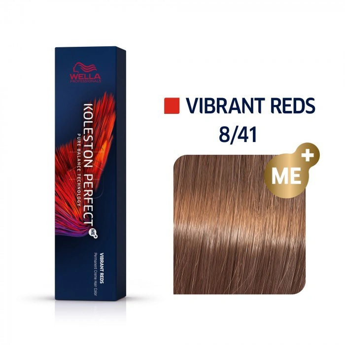 Wella Koleston Perfect Me+ Hajfesték - 8/41 - 60ml - Hamvas Vörös Világosszőke képe 1